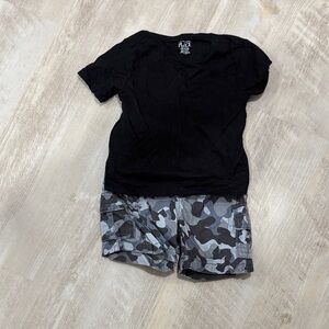 The Children's Place Black and Gray Camo Kids Matching Set